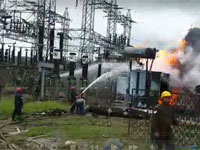 Fire fighting operation at Khliehriat East Jaintia Hills Distric